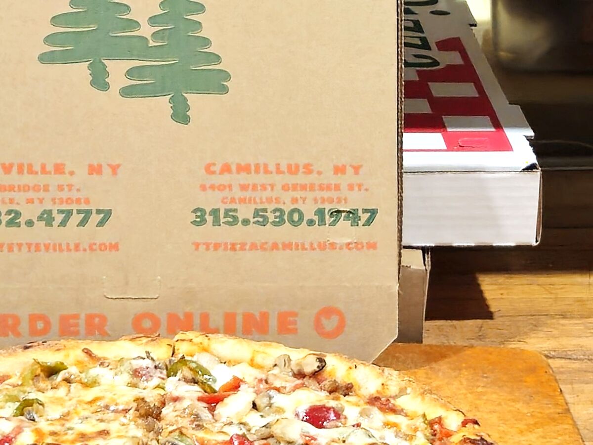 A fresh pie on the counter