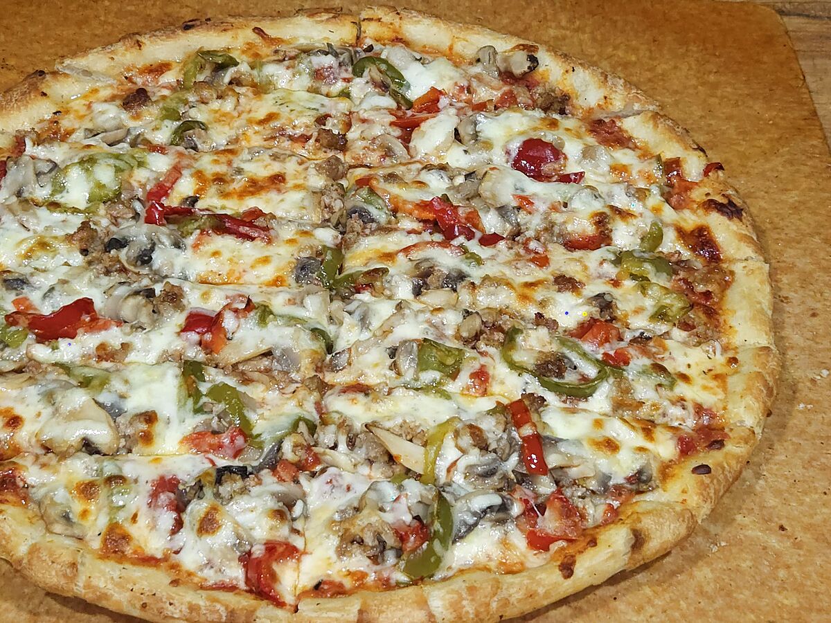 Specialty pizza loaded with toppings